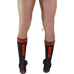 chaussettes fines taille unique noir-rouge