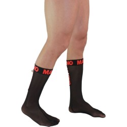 chaussettes fines taille unique noir-rouge