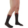 chaussettes fines taille unique noir-rouge