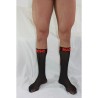 chaussettes fines taille unique noir-rouge