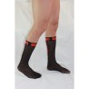 chaussettes fines taille unique noir-rouge