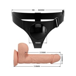 slip harnais harnais universel avec gode jerry 21,8 cm naturel