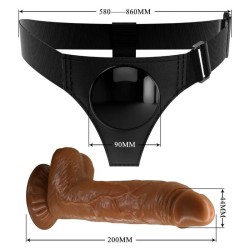 slip harnais harnais universel avec gode micheal 20 cm noir