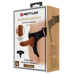 slip harnais harnais universel avec gode micheal 20 cm noir