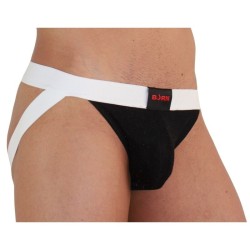 004 jock noir brillant - blanc xl