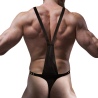 harnais en cuir écologique en forme de v pour hommes