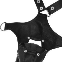 harnais en cuir écologique en forme de v pour hommes