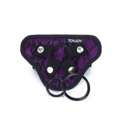 harnais en dentelle  strap-on violet