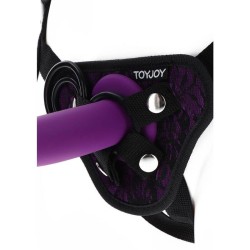 harnais en dentelle  strap-on violet