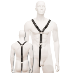 harnais cuir homme noir