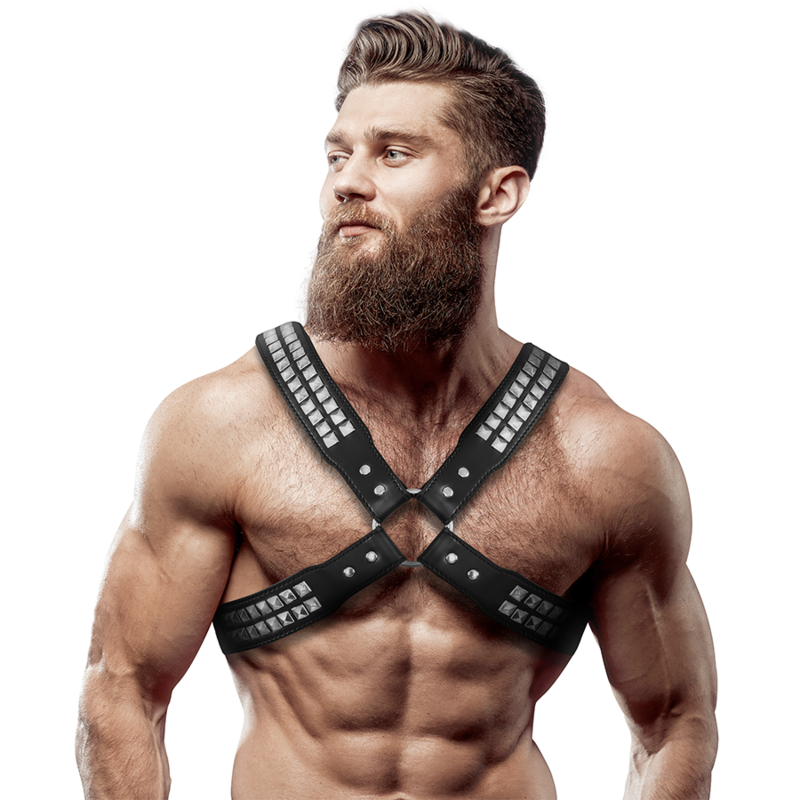 harnais en cuir écologique pour hommes poitrine croisée avec rivets harnais en cuir écologique pour hommes poitrine croisée avec rivets