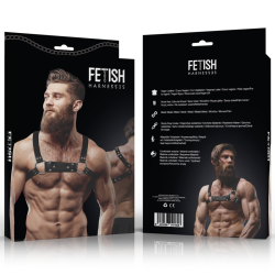 harnais de poitrine bulldog en cuir écologique pour hommes taille m-l