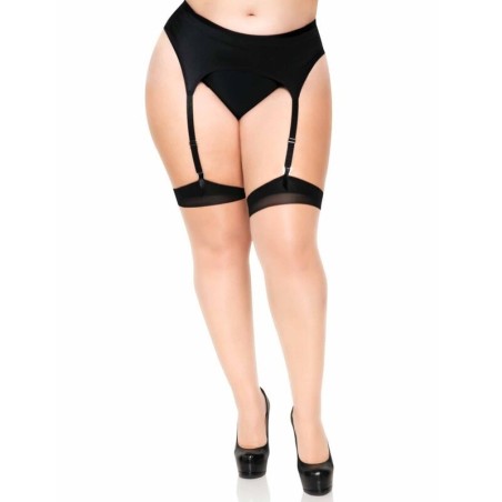 plus lycra sheer 2 tons cuisses hautes avec couture arrière et talon cubain