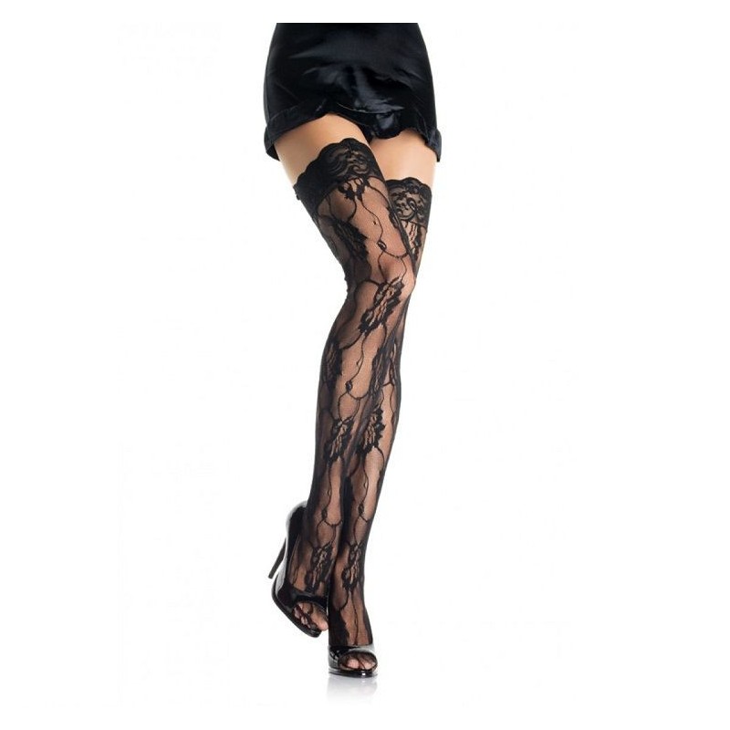 bas en dentelle romantique fleurie
