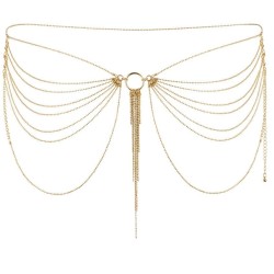 magnifique bijou chaîne métal pour taille dorée