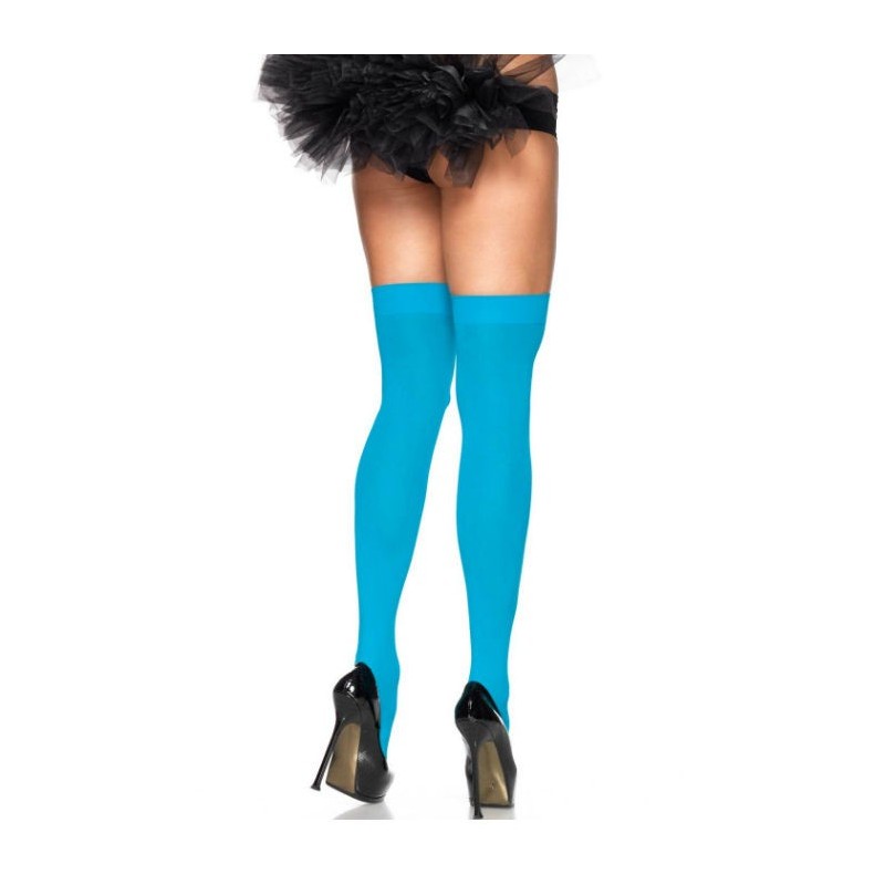 cuisses hautes en nylon bleu