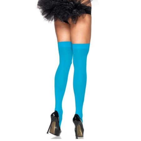 cuisses hautes en nylon bleu
