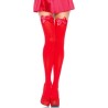 cuisses hautes en nylon avec noeud rouge taille unique