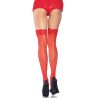 bas avec couture dos haut en dentelle rouge grande taille
