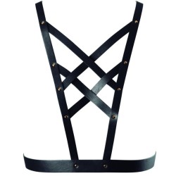 indiscrets maze harnais croisé avec collier noir