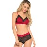 ensemble 2 pièces noir et rouge s-m
