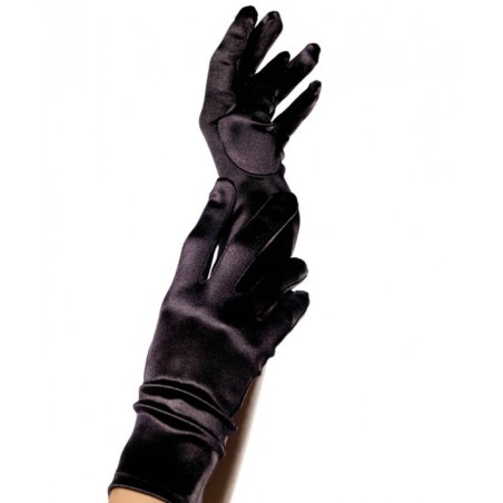 gants satin noir