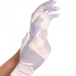 gants satin blancs