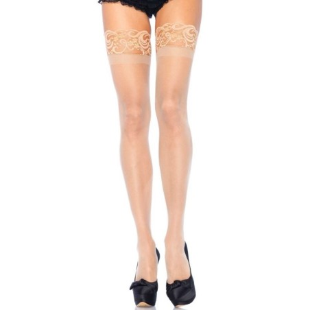 taille plus sheer stay ups beige taille plus