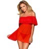 dresses robe courte + tong rouge s - m