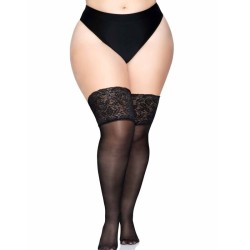 stay ups sheer cuisses haute taille plus