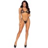 haut de bikini résille et g-string taille unique