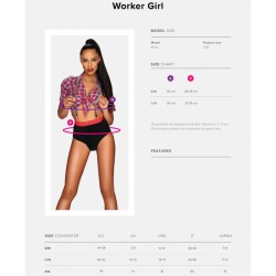 costume ouvrière fille sexy s-m