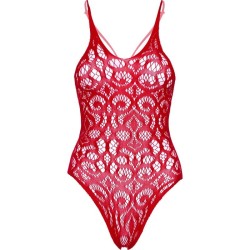 teddy en dentelle sans coutures - rouge