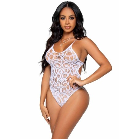 teddy en dentelle sans coutures - blanc