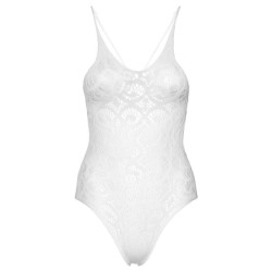 teddy en dentelle sans coutures - blanc