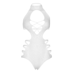 body  bretelles découpée taille unique - blanc
