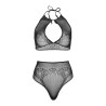 ensemble deux pièces halter crop top & thong culotte taille unique