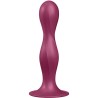 gode en silicone double ball-r grenat