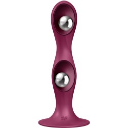 gode en silicone double ball-r grenat