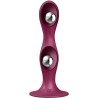 gode en silicone double ball-r grenat