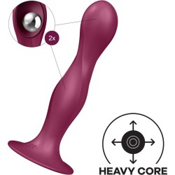 gode en silicone double ball-r grenat