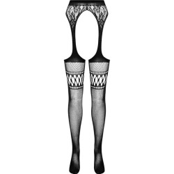 collant noir avec jarretière s026 taille unique
