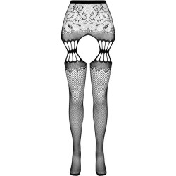 collant noir avec jarretière s027 taille unique