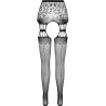 collant noir avec jarretière s027 taille unique