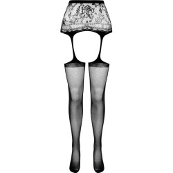 collant noir avec jarretière s028 taille unique