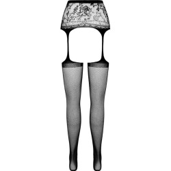 collant noir avec jarretière s028 taille unique