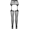 collant noir avec jarretière s028 taille unique