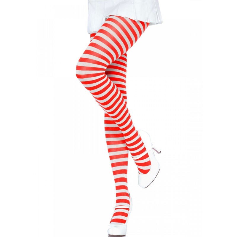 collants rayures blanc-rouge collants rayures blanc-rouge