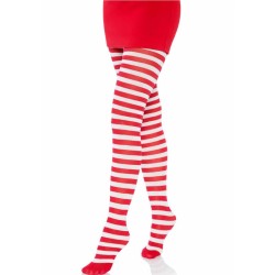 collants  rayures blanc-rouge