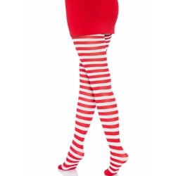 collants  rayures blanc-rouge